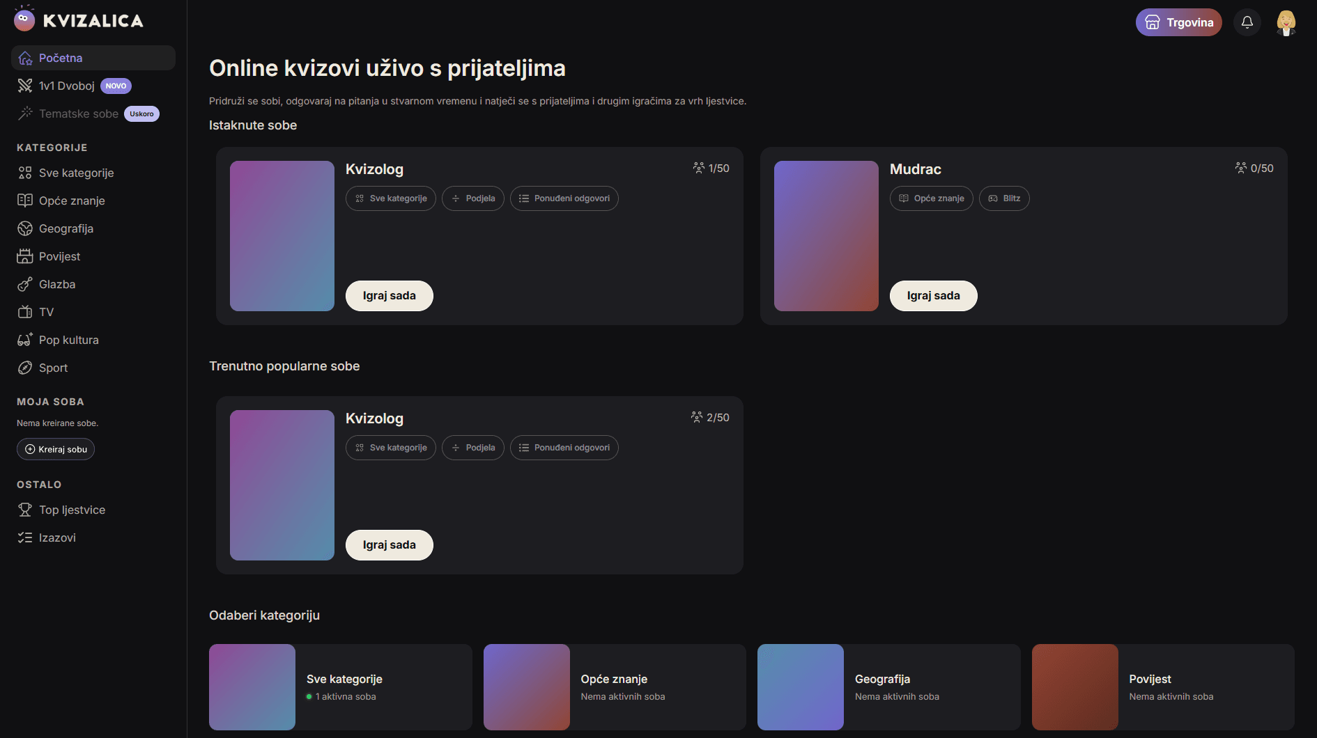 Kvizalica screenshot preview